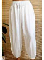 Rayon White Casual Wear Plain Afghani Pant